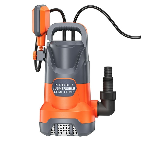 Sump Pump with Float Switch Submersible Water Pump Automatic 1.2HP 5000GPH Portable Dirty Clean Water Transfer Pump for Pool Draining Hot Tub Basement