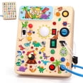 thumbnail image 1 of Sumsoltic Dinosaur Busy Board for Toddlers,Montessori Toy with LED Lights for 1-3 Year Old Boys and Girls, 1 of 6