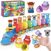 Sumsoltic Montessori Toys for Toddlers, Farm Train Learning Toy with Counting Matching Sorting, Easter Gifts for 1-3 Year Old Boys Girls