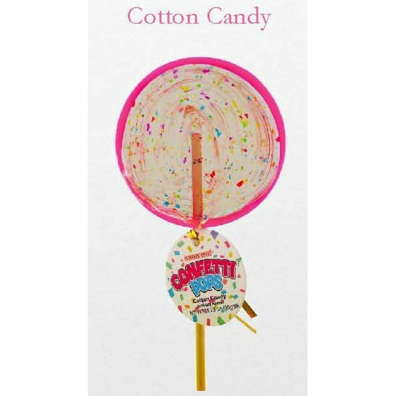 Sumthin 'Sweet Pink Confetti Pops, Cotton Candy Pops, 1.23 Ounce - 12 Count Box