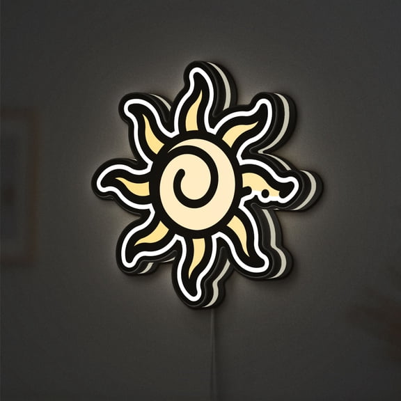 Sun 3D Novelty Light Box for Yoga Studios, Wellness Decor, Ideal for Yoga Instructors (Width 12 inch, 30cm)