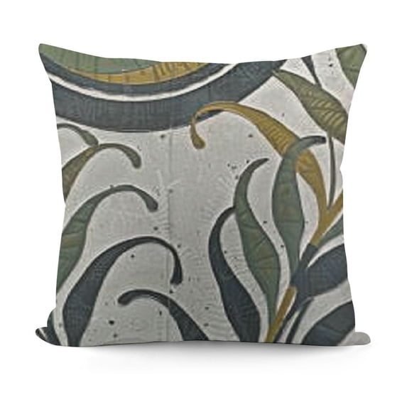 Sun And Botanical Leaves Yellow And Green Throw Pillow Cover, Art Decorative Cushion Cover for Home Bedroom Living Room, Gifts for Women Girls