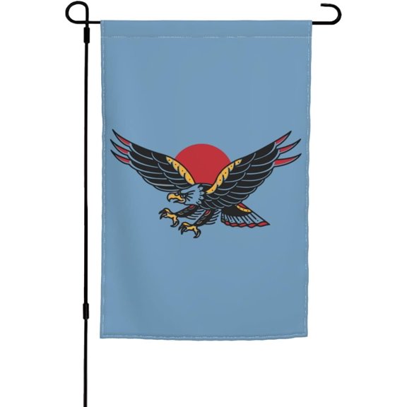 Sun And Eagles Garden Flag 12x18in Double Sided Printed Vertical Welcome Flag Outdoor Lawn Patio Decorative Flags Home Decor Flags