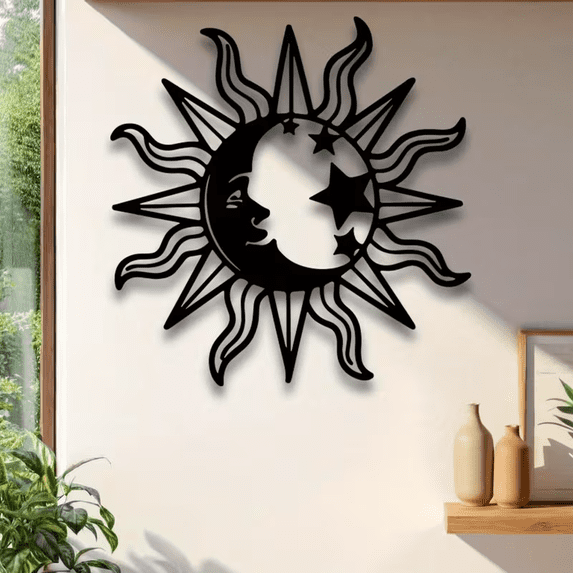 Sun And Moon Celestial Metal Wall Decor, Iron Wall Art - Walmart.com