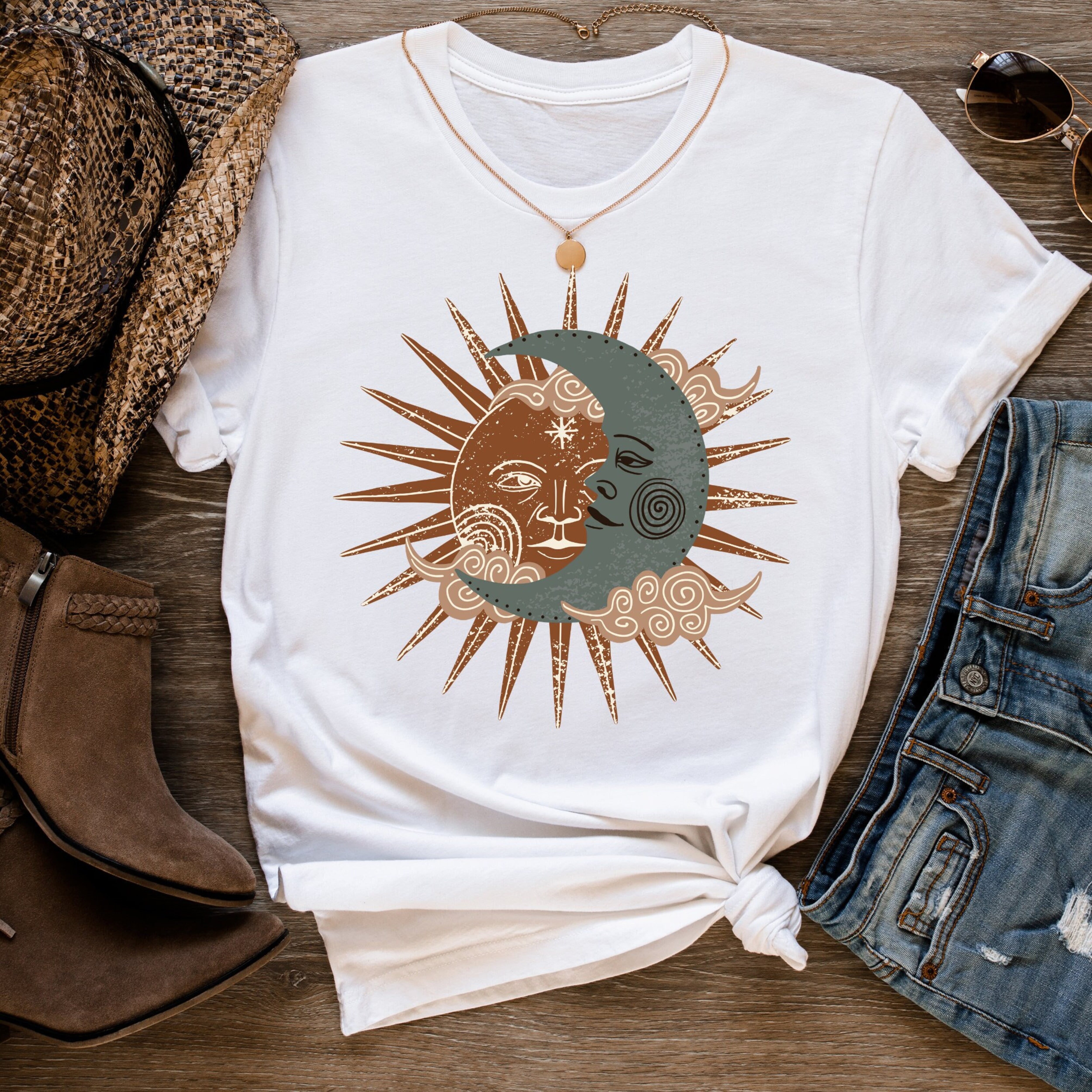 Sun And Moon Duo Unisex Jersey Short Sleeve Tee