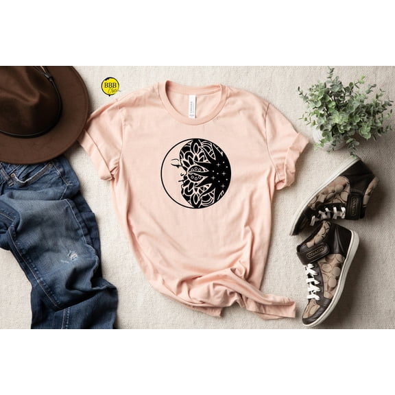 Sun And Moon Mandala Shirt: Spiritual Boho Yoga Tee TSHIRT All Size S-5XL
