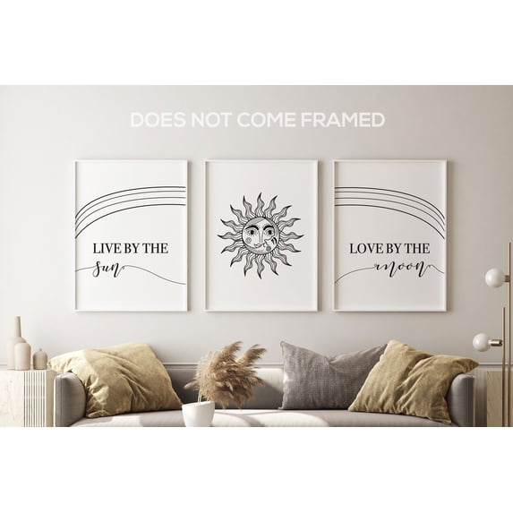 Sun And Moon Minimalist Office Poster, Set 3, Poster Only - Walmart.com