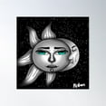 thumbnail image 1 of Sun And Moon Poster Wall Art, Modern Wall Decor For Living Room Bedroom, 24x24 UNFRAMED, 1 of 3