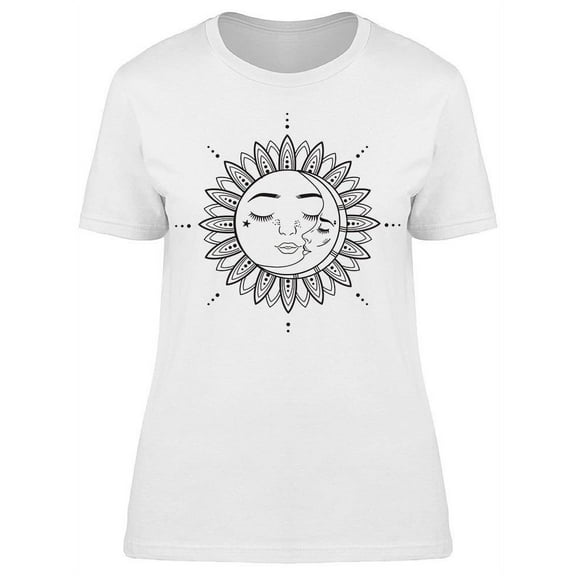 Sun And Moon Sketch T-Shirt Women -Image by Shutterstock, Female Small