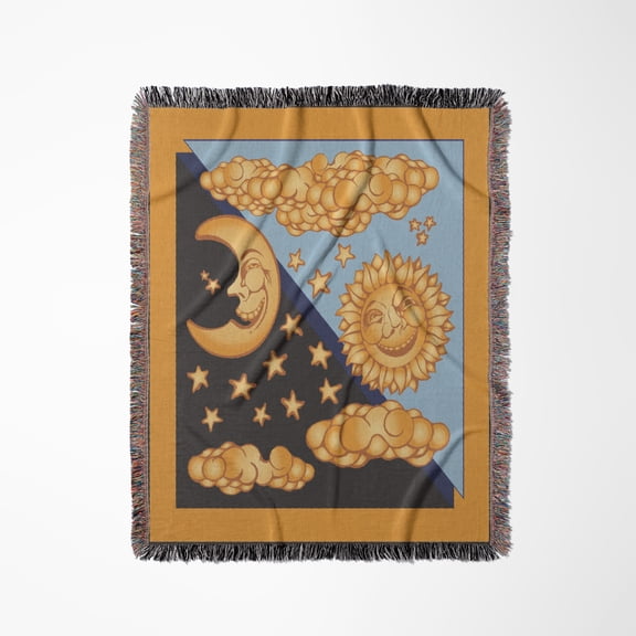 Sun And Moon, Woven Blanket