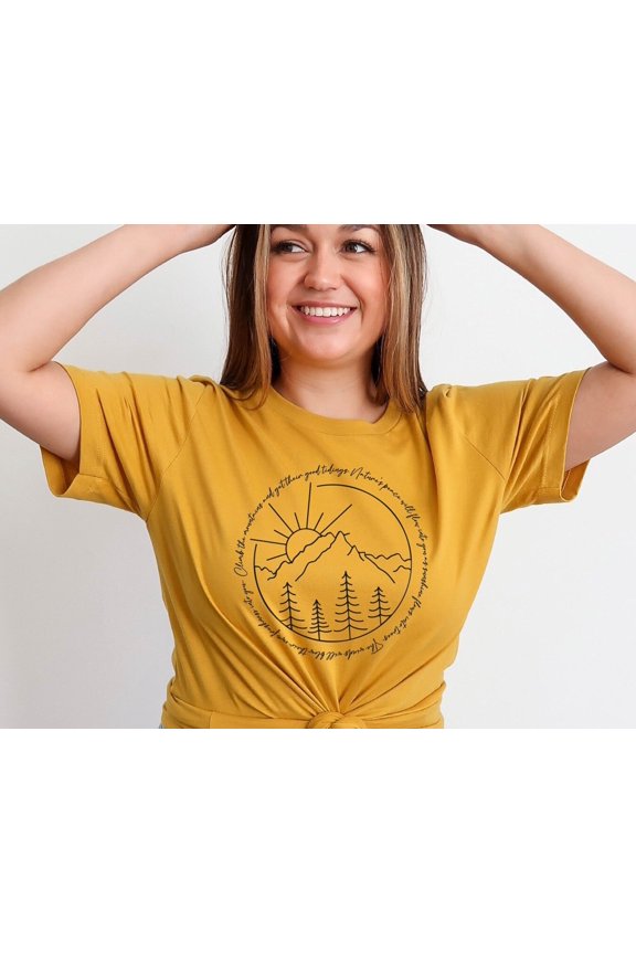 Sun And Mountain Shirt Adventure TShirt Camping Shirt Hiker TShirt Mountain Shirt Nature L
