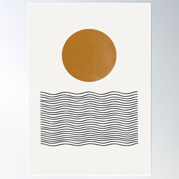 Sun And Ocean Poster Wall Art, Modern Wall Decor For Living Room Bedroom, 8x12 UNFRAMED