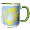 thumbnail image 1 of 3drose, Sun and Sky Sunflower- Floral Art- Nature, 11oz Two-tone Green Mug, 1 of 6