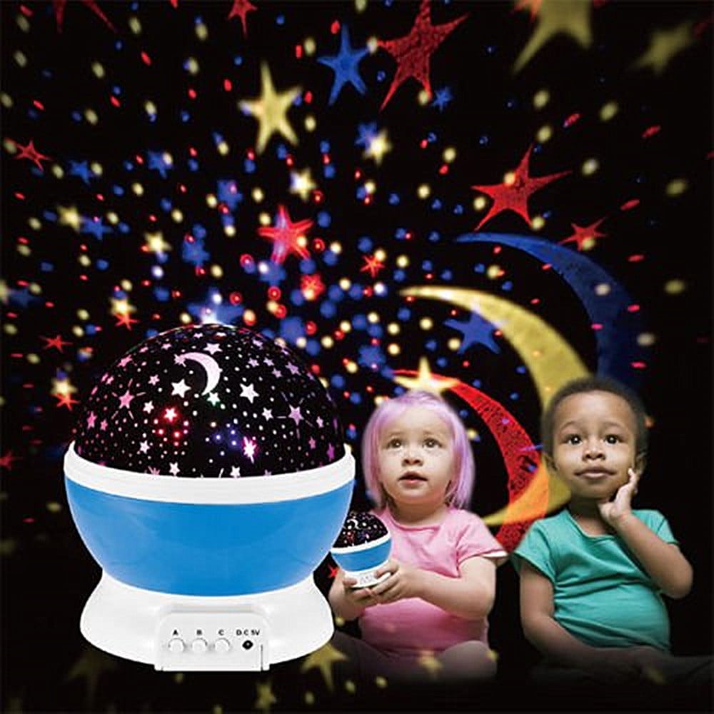 Sun And Star Moon projector rotating night Light Lamp for kids to sleep 4 LED Bead 360 Degree Romantic Rotating Night Sky Cosmos Star Projector for