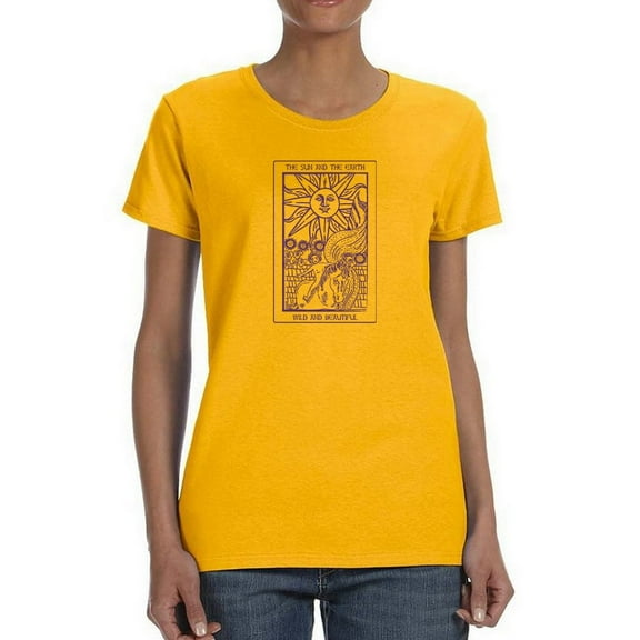 Sun And The Earth T-Shirt Women -Smartprints Designs, Female Small