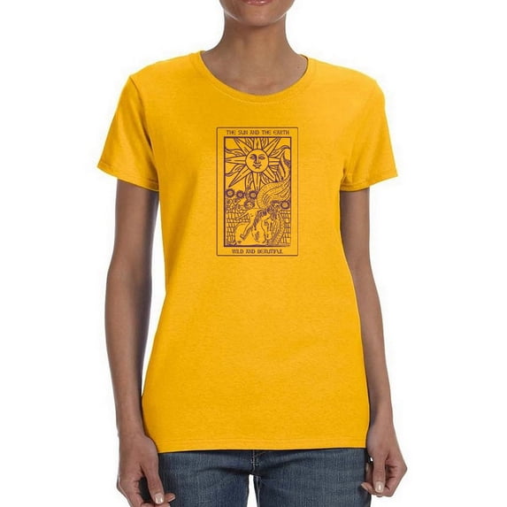 Sun And The Earth T-Shirt Women -Smartprints Designs, Female XX-Large