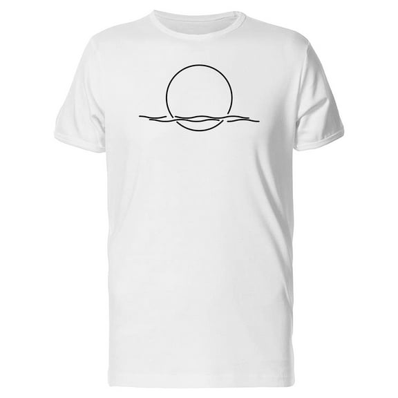 Sun And Waves Minimal Art T-Shirt Men -Image by Shutterstock, Male Large