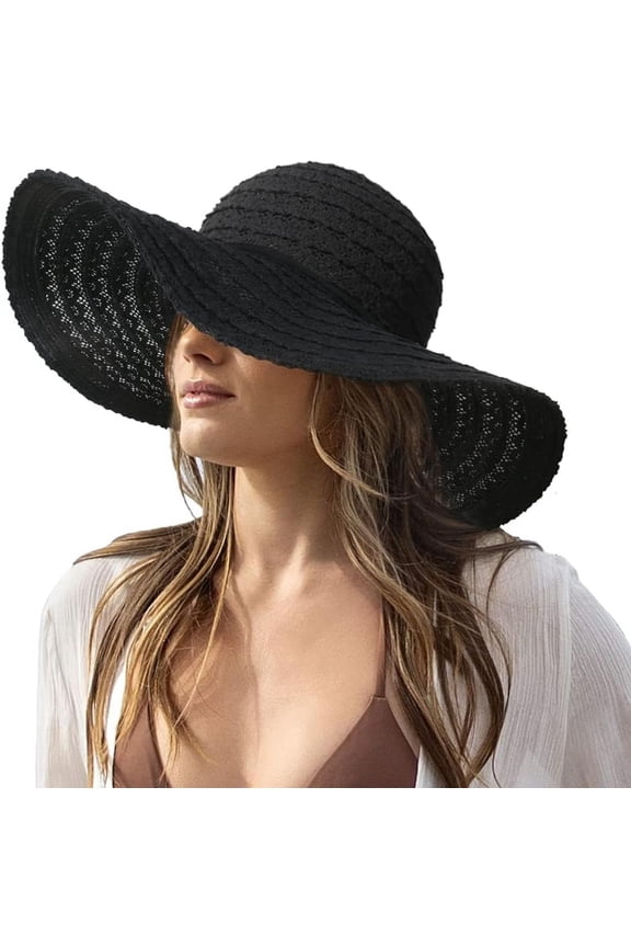 Sun Beach Hats Women, Floppy Summer Hats with Wide Brim, Packable Sunhat for Women Foldable