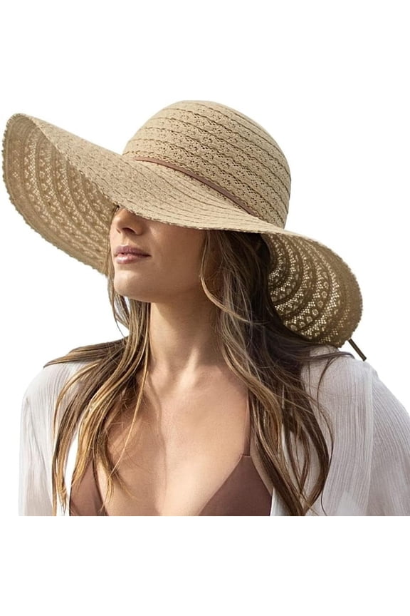 Sun Beach Hats Women, Floppy Summer Hats with Wide Brim, Packable Sunhat for Women Foldable
