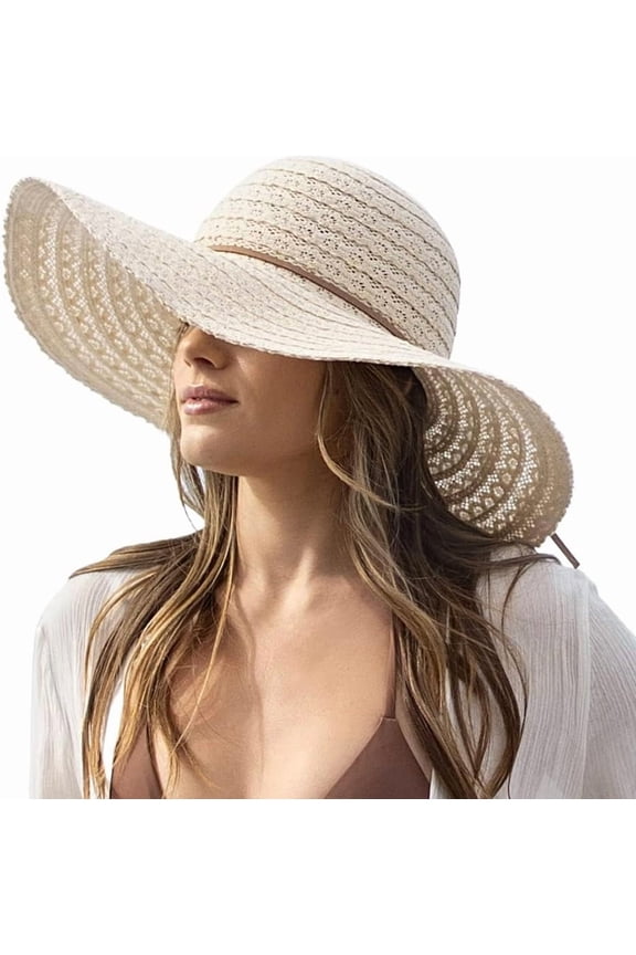 Sun Beach Hats Women, Floppy Summer Hats with Wide Brim, Packable Sunhat for Women Foldable