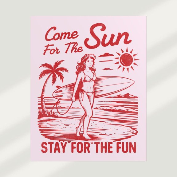 Sun Beach Surfer Wall Decor