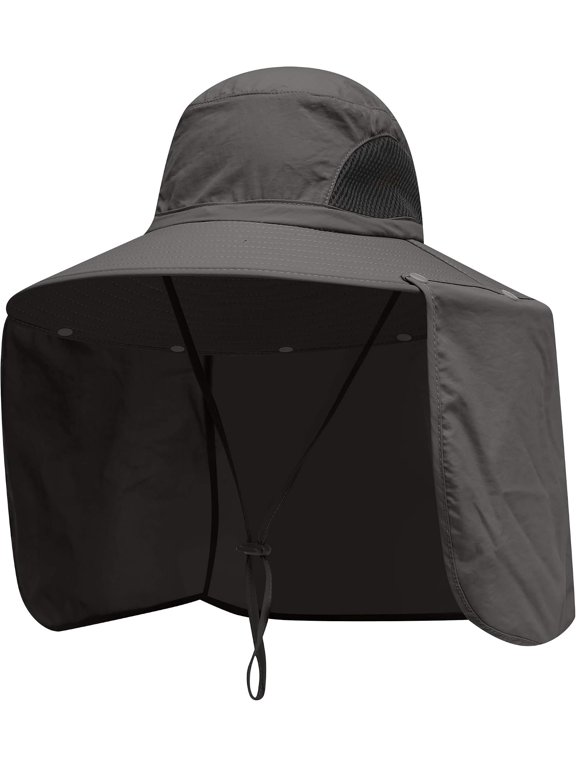 Sun Blocker Hats Outdoor Sun Protection Fishing Cap with Flap Large Brim Outdoor Hat