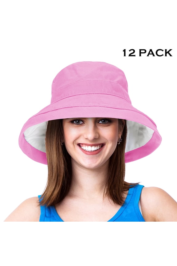 UPF 50+ Women Bucket Hat Kettle Brim UV Protection Hawaii Flower Print Floppy Reversible Foldable Summer