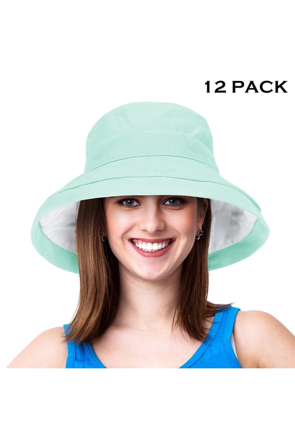 UPF 50+ Women Bucket Hat Kettle Brim UV Protection Hawaii Flower Print Floppy Reversible Foldable Summer
