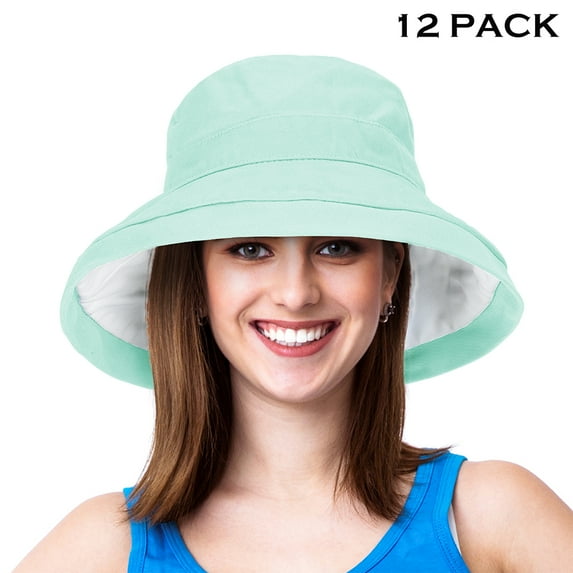 Sun Blocker UPF 50+ Women Bucket Hat Kettle Brim UV Protection Hawaii Flower Print Floppy Reversible Foldable Summer