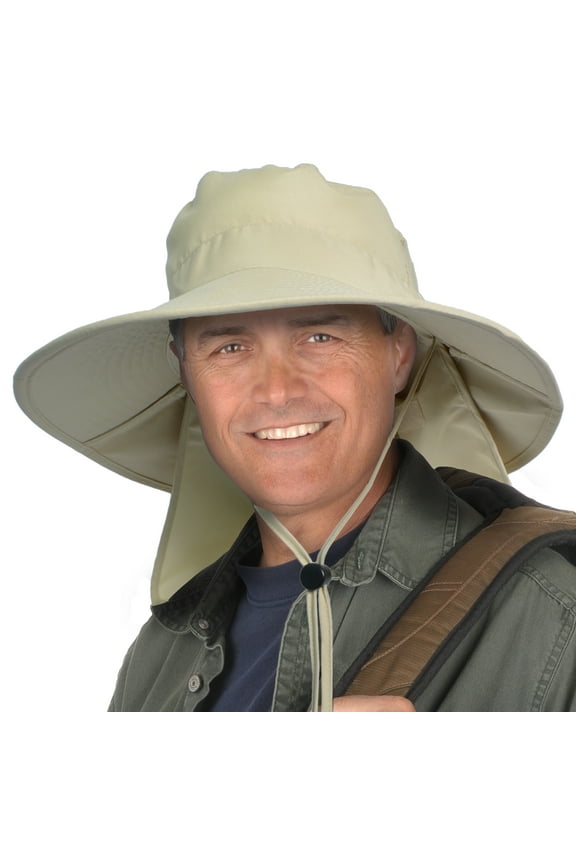 UV Protection Hat Unisex Foldable Neck Flap & Adjustable Drawstring
