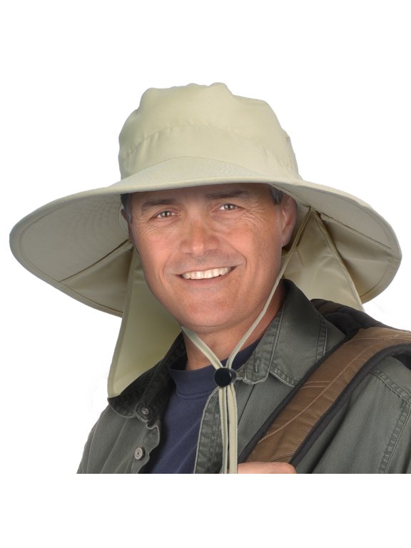 UV Protection Hat Unisex Foldable Neck Flap & Adjustable Drawstring