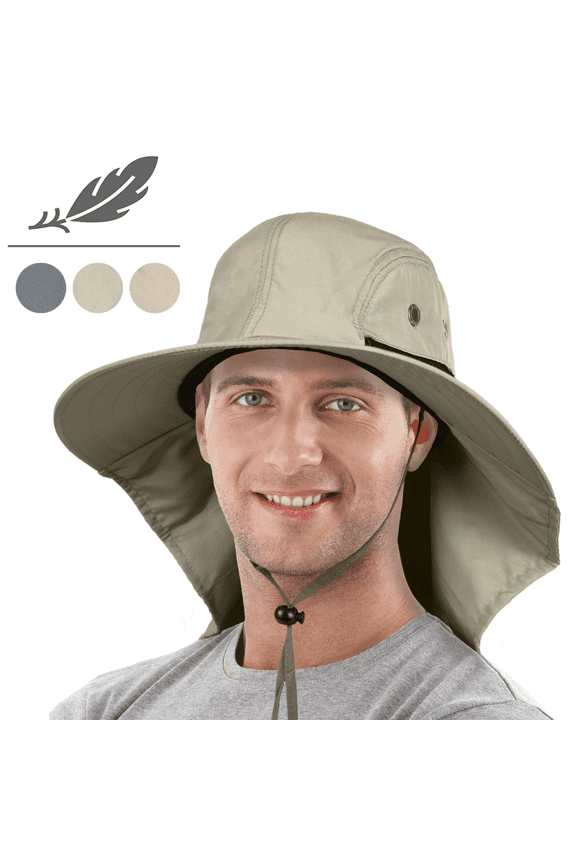 Sun Blocker Sun Hats for Men with Neck Flap and Wide Brim for Outdoor Camping, Hiking, Hunting, and Fishing, Sun Hat for Men