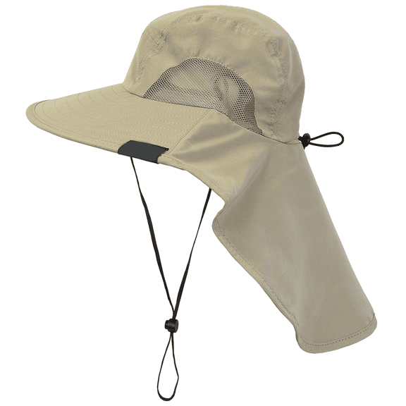 Sun Blocker Unisex Outdoor Sun Protection Fishing Cap Boonie Hat Neck Flap Wide Brim for Safari Camping Hiking Hunting