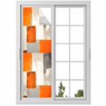 thumbnail image 1 of Sun Blocking Glass Window Film, Burnt Orange Beige Window Privacy Film Frosted, Abstract Modern Oil Painting Geometric Reusable Windows Privacy Sticker for Home Decor, Nursery, 23.6 x 78.7 Inches, 1 of 9