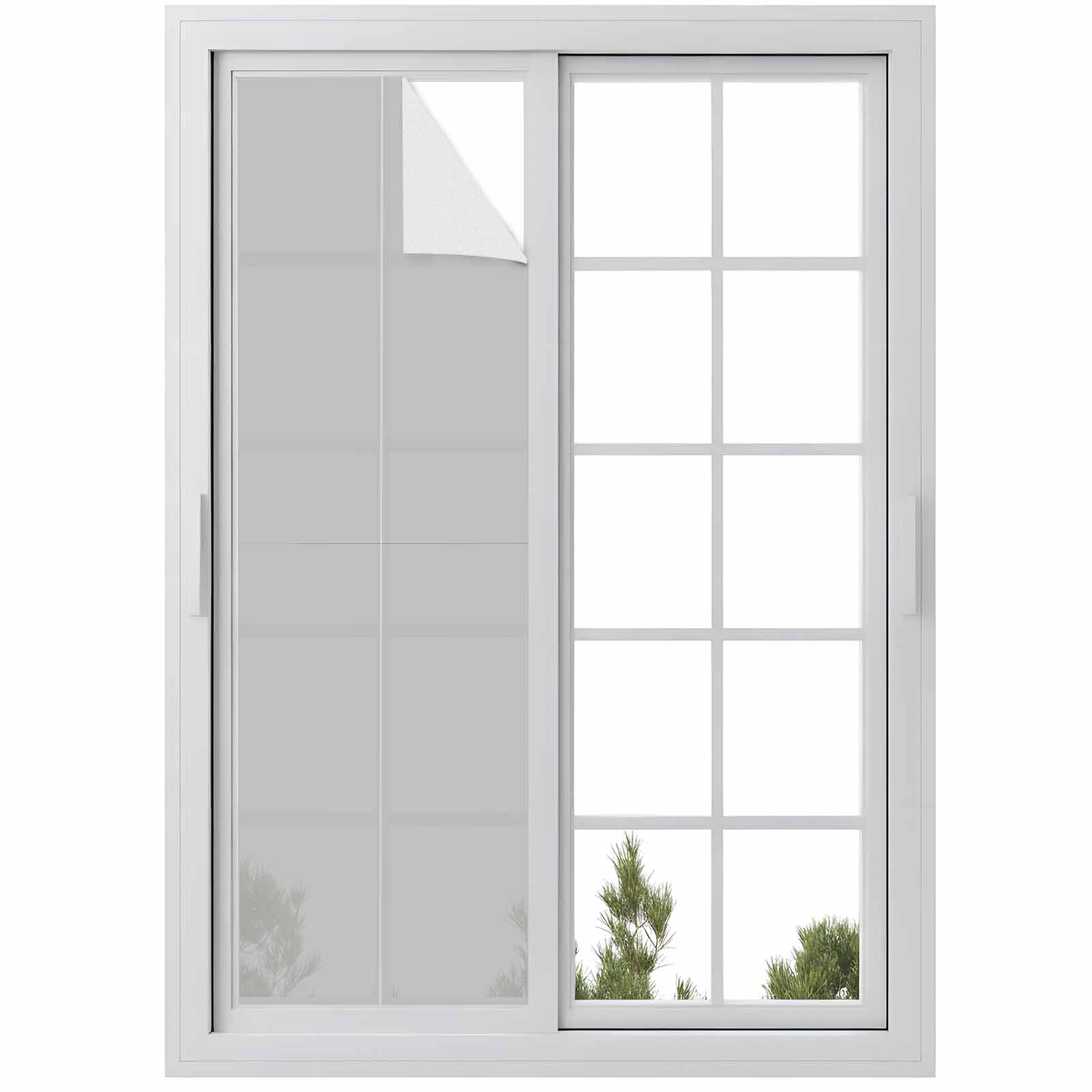Sun Blocking Glass Window Film, Grey Window Privacy Film Frosted, Farmhouse Solid Gray Color Modern Art Reusable Windows Privacy Sticker for Home Decor, Nursery, 23.6 x 78.7 Inches