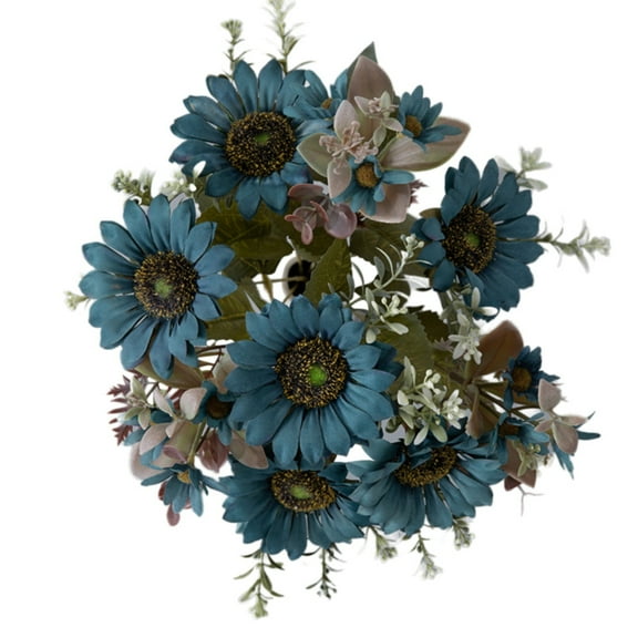 Sun Bouquet Blue, Artificial Flowers Gardening Home Decoration Artificial Flowers Artificial Sunflowers Event Decoration Hand Bouquets, 1 Sunflower Bouquet