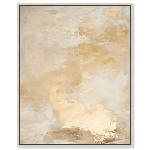 Sun Brust Gilding I Canvas Print Minimalist Art by Art Remedy, Silver Frame, 36 x 45