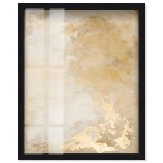 Sun Brust Gilding II Shadowbox Print Minimalist Art by Art Remedy, Black Frame, 16 x 20