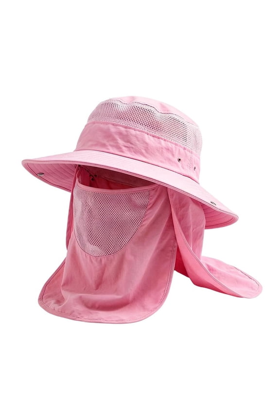 Sun Bucket Hat for Men and Women, Detachable Face Cover Sun Hats,Wide Brim Fish Hat with Neck Flap UV Protection for Hiking
