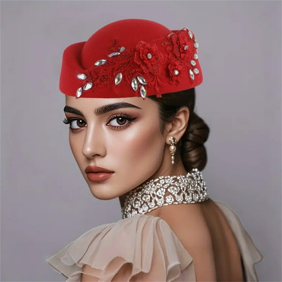 Sun Bucket Hats for Women Men Wide Brim Upf 50+ Fishing & Beach Hats Berets Women Church Hats Flower Applique Pillbox Hats Fascinator Tea Caps