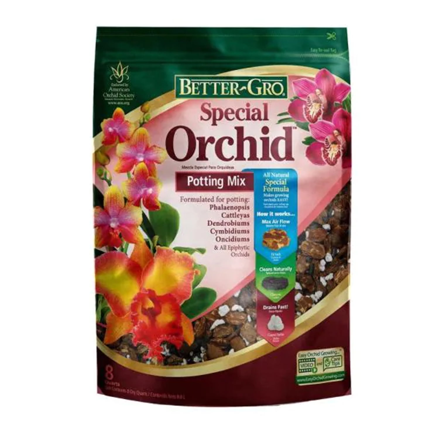 Sun Bulb Better-Gro Special Orchid Flower Potting Mix Garden Soil, 8 Qt