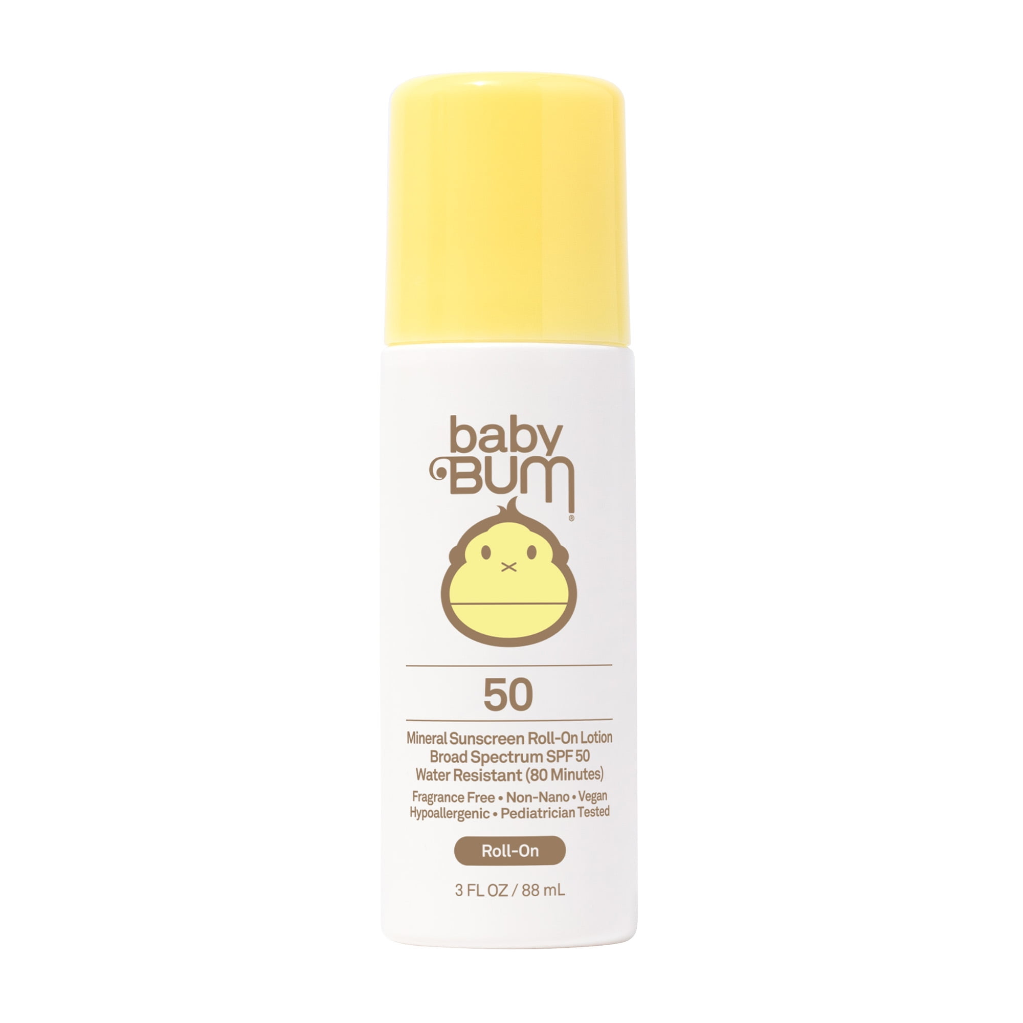 Sun Bum Baby Bum Mineral Sunscreen Roll-On Lotion, SPF 50, Fragrance Free, 3 fl oz