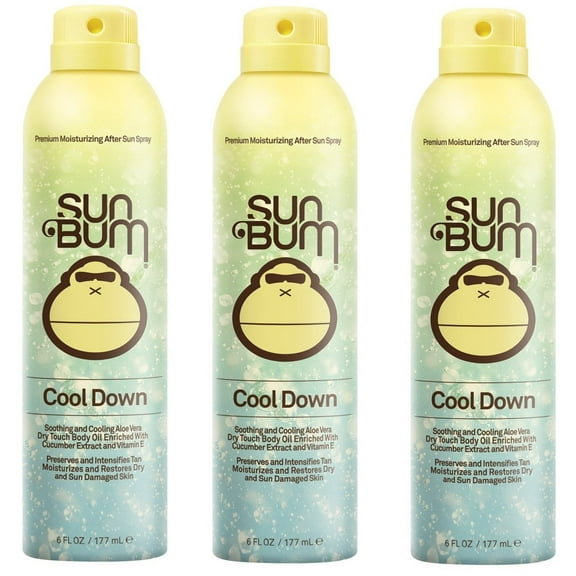 Sun Bum Cool Down Hydrating After Sun Spray fldgpO, 6oz Bottle, Hypoallergenic, Aloe, Cocoa Butter, 3 Pack