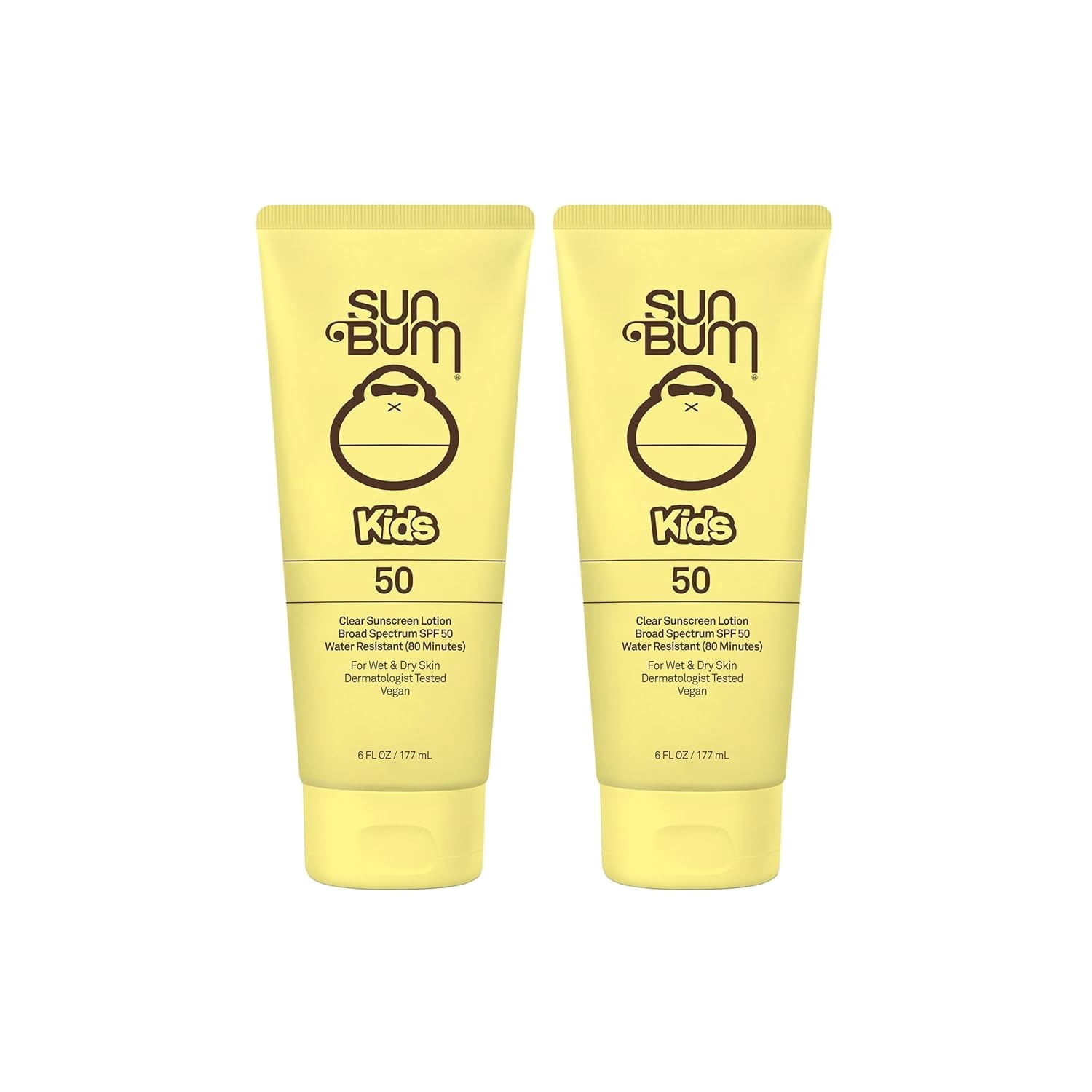 Sun Bum Kids SPF 50 Clear Sunscreen Lotion, Wet or Dry Application, Hawaii 104 Act Compliant (Octinoxate & Oxybenzone Free) Broad Spectrum UVA/UVB Sunscreen, 6 oz (Pack of 2)