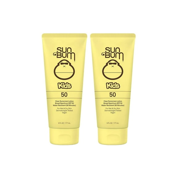 Sun Bum Kids SPF 50 Clear Sunscreen Lotion, Wet or Dry Application, Hawaii 104 Act Compliant (Octinoxate & Oxybenzone Free) Broad Spectrum UVA/UVB Sunscreen, 6 oz (Pack of 2)