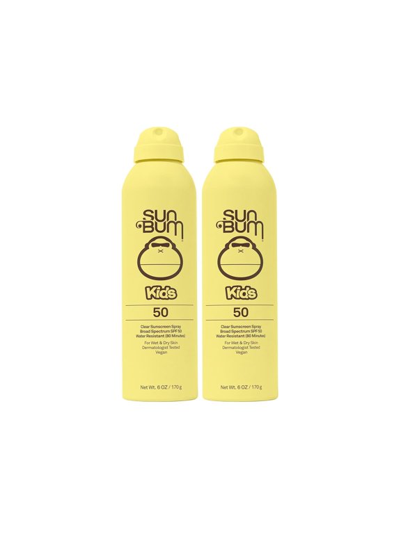 Kids SPF 50 Clear Sunscreen Spray | Wet or Dry Application | Hawaii 104 Reef Act Compliant (Octinoxate & Oxybenzone Free) Broad Spectrum UVA/UVB Sunscreen | 6 oz (Pack of 2)