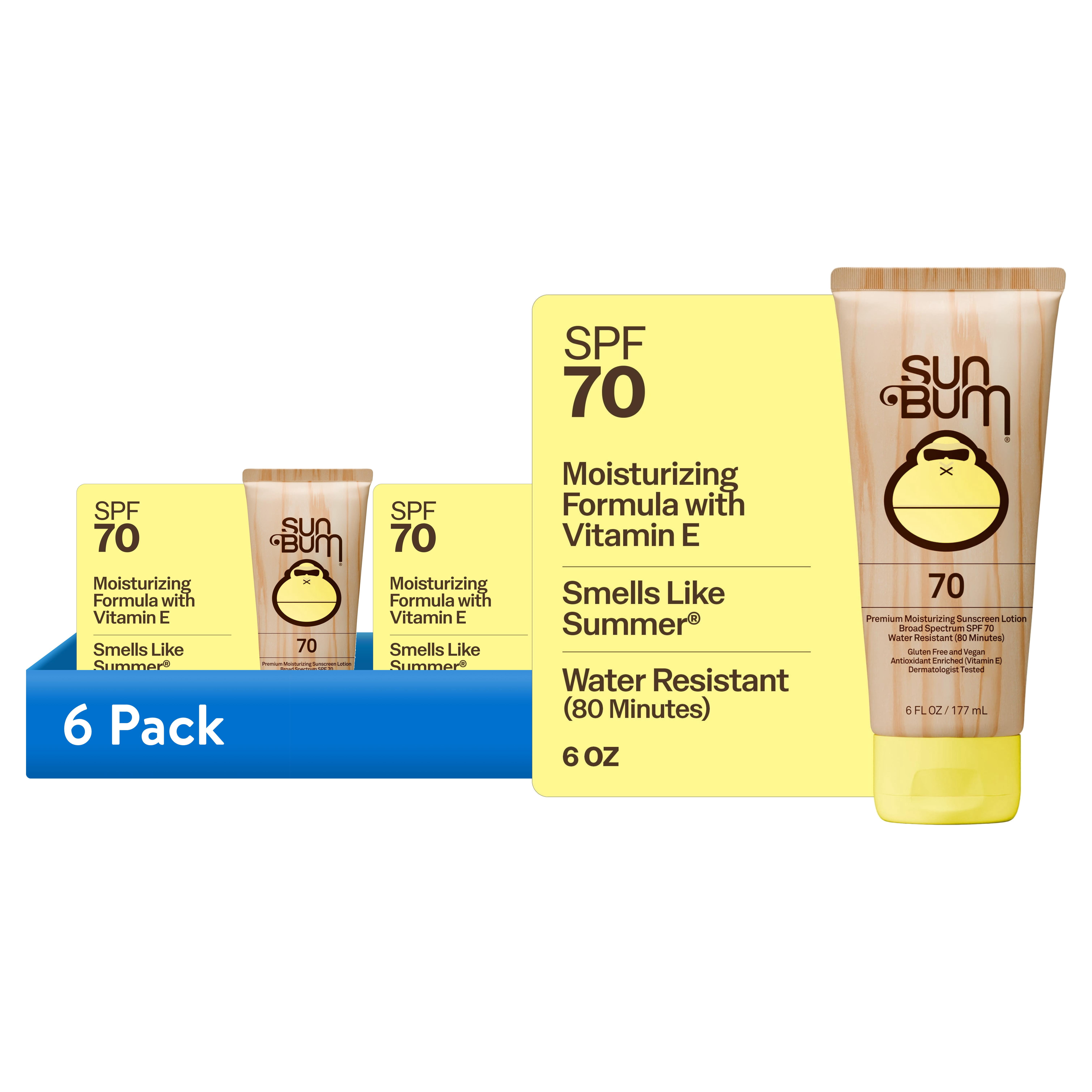 (6 pack) Sun Bum Premium Moisturizing Sunscreen Lotion, Original, SPF 70, 6 oz
