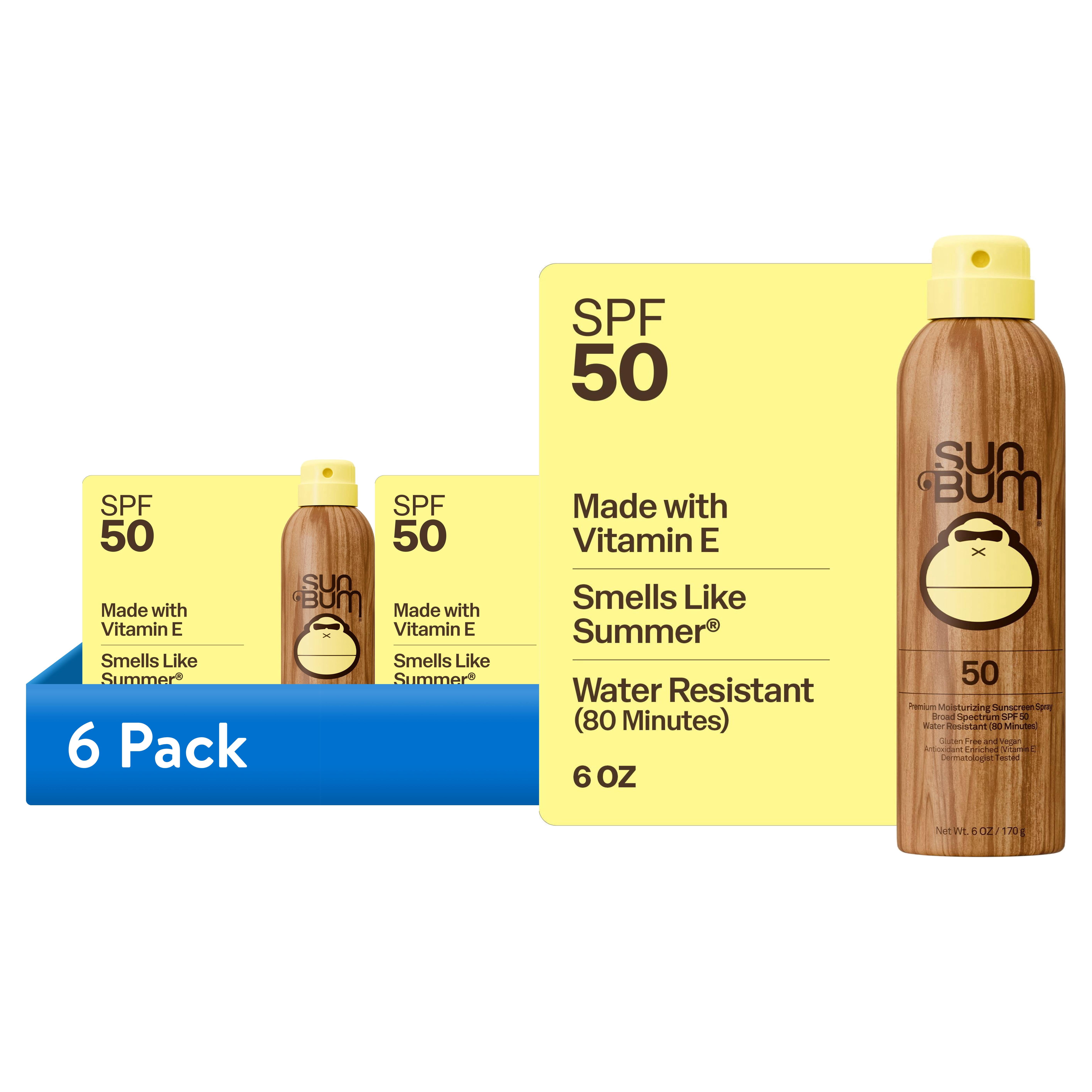 (6 pack) Sun Bum Premium Moisturizing Sunscreen Spray, SPF 50, 6 oz