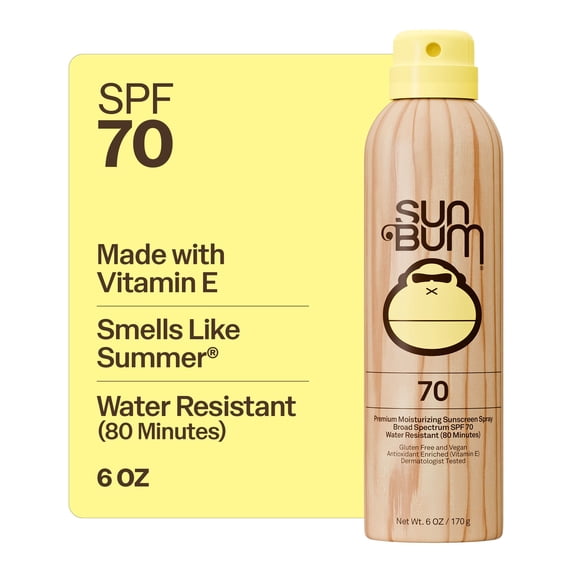 Sun Bum Premium Moisturizing Sunscreen Spray, SPF 70, 6 oz