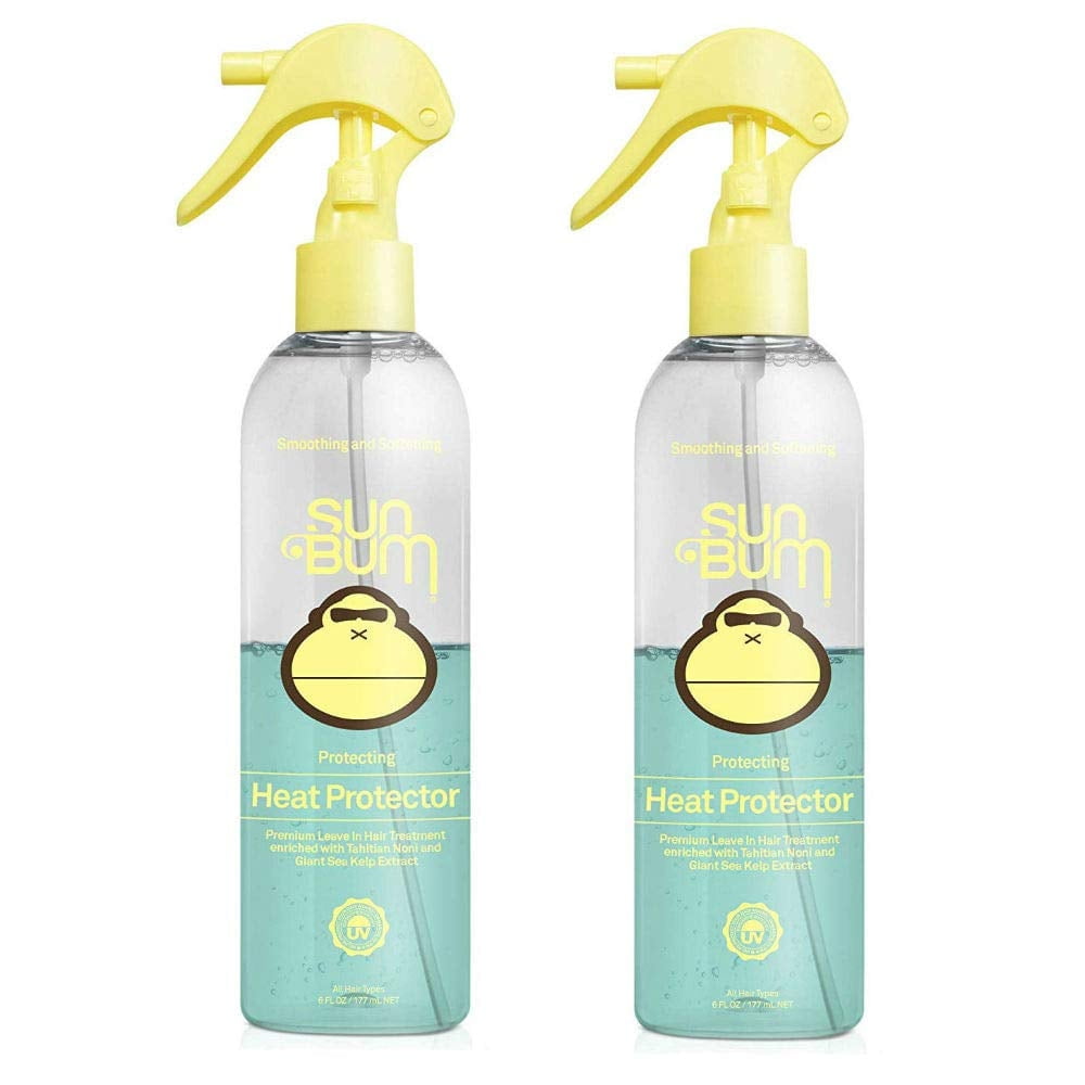 Sun Bum Protecting Heat Protector Spray | Heat Protectant Hair Spray | Frizz Control | Sulfate Free | Paraben Free | Color Safe | 6 Ounce Bottle | 2 Count